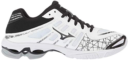 New Mizuno Women 7 Wave Voltage Indoor Court Volleyball Shoe Black/White/Silvr