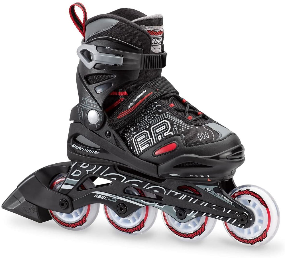 New Other Bladerunner Rollerblade Phoenix Boys Inline Skate Sz 1-4 Black/Red