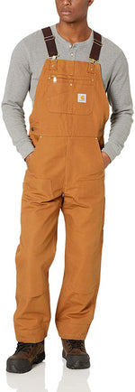 New Carhartt Men's New R01 Unlined Duck Bib Overall 40/32 Brown
