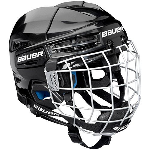 New Bauer Prodigy Helmet Combo, Black/Silver Youth Chin Pad, Strap, Facemask