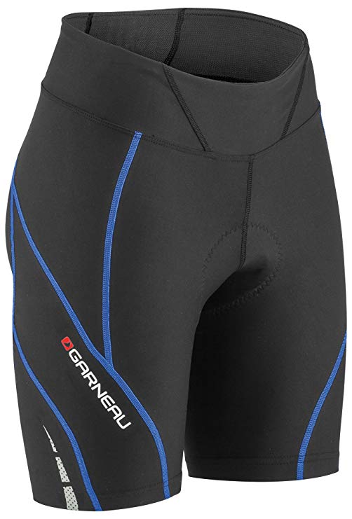 New Louis Garneau Women's Neo Power Motion 7 Bike Shorts Black/Blue Small