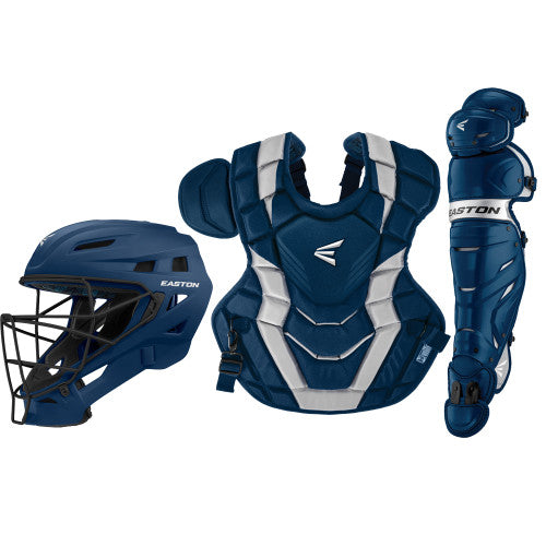 New Easton Elite X Custom Adult Catcher's Box Set NOCSAE Approved Navy/Silver