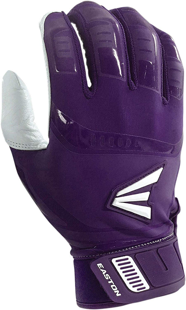 New Easton Walk-Off Adult Baseball Batting Glove Purple/White Large