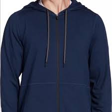 Small Men's Logo Zip Hoodie Blue