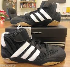 New Adidas Mat Hog Wrestling Shoes 116378 Men's 7.5 BlackWhite   PremierSports