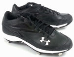 New Under Armour Men's Clean Up Low ST Metal Baseball Cleats Black/White 10