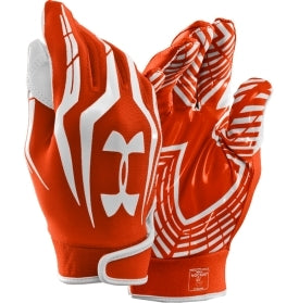 New Under Armour Men s Medium F3 Football Receiver Gloves Orange White PremierSports