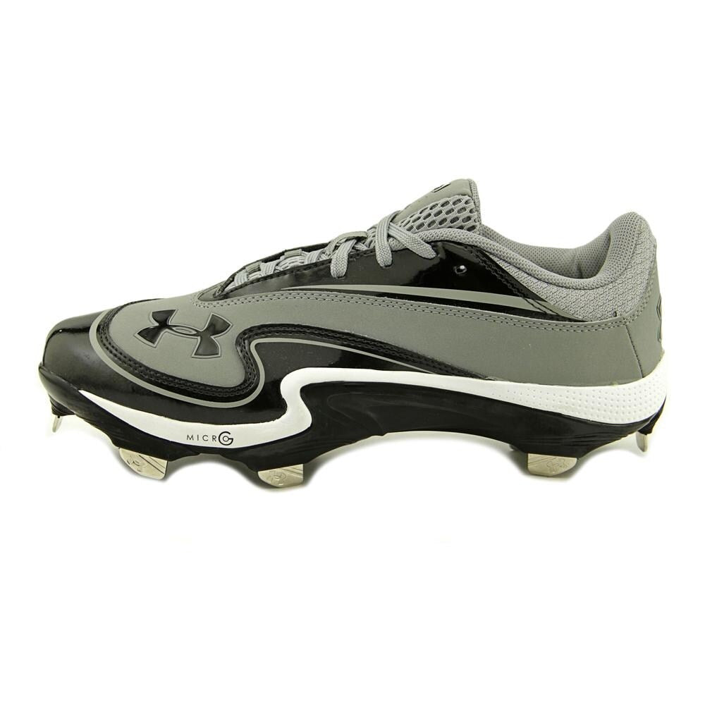 New Under Armour Natural III Low ST 9.5 Gray/Black/White Baseball Metal Cleats