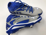 New Under Armour Men's 12.5 Yard Mid ST Baseball Metal Cleats Royal/Gray