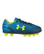 New Under Armour Speed Force HG JR Youth 12K Blue/Yellow Molded Soccer Cleat