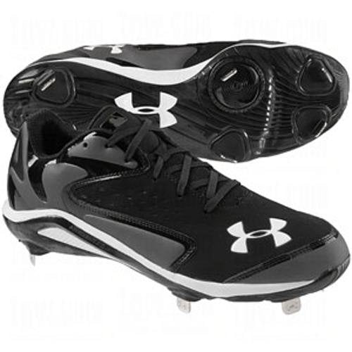 New Under Armour Men 8.5 Yard Low ST Baseball Black/Gray Baseball Metal Cleats