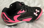 New Under Armour Leadoff Low RM Jr. Baseball Cleat Pink/Black 11K