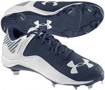 New Under Armour Men's 13 Yard Low ST Navy/White Baseball Metal Cleats
