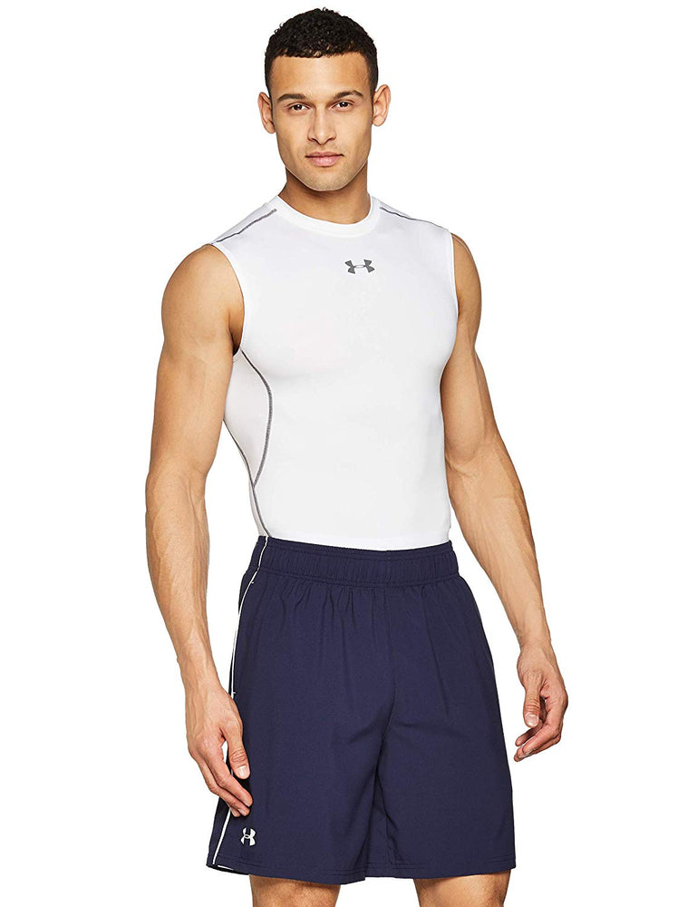 New Under Armour Men's Extra Large HeatGear White Sleeveless Compression Shirt