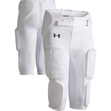 New Under Armour Boys Integrated Football Pants Youth X-Large White