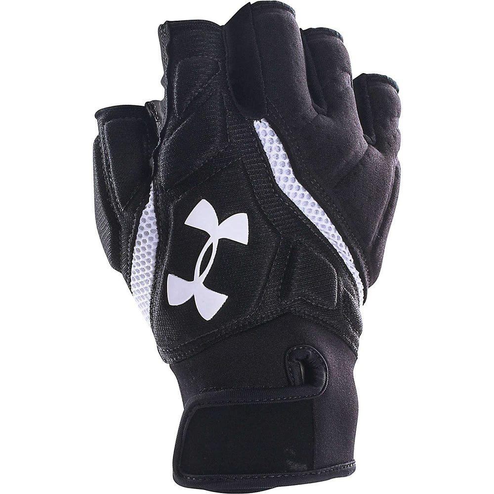 New Under Armour Combat IV Half Finger Lineman Glove Medium Black/White