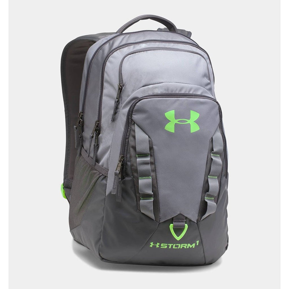 New Under Armour Storm Recruit Water Resistant Backpack Grey & Green
