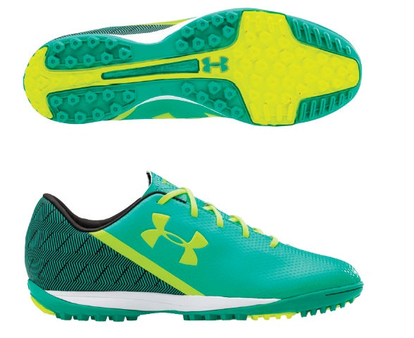 New Under Armour Mens 7.5 SF Flash TR Soccer Cleats Green/Yellow Molded Cleats