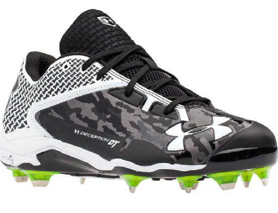New Under Armour Deception Low DT 8.5 Blk/Wht Part Metal/Molded Baseball Cleats