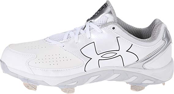 New Under Armour Women's Spine Glyde ST Softball Size 6  White/White Metal Cleat