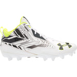 New Under Armour UA Ripshot Mid MC Sz Men 11 White/Gray Molded Lacrosse Cleat
