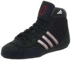 New Adidas Combat Speed lll K Wrestling Shoes G12671 Youth Size 4 Blk/Slvr/Red