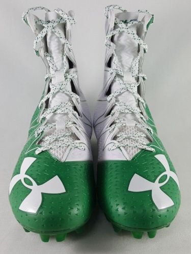 New Under Armour Highlight Molded Football Cleats Men Size 5 Green/White