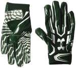 New Under Armour Boys F5 Football Gloves Large Green/White