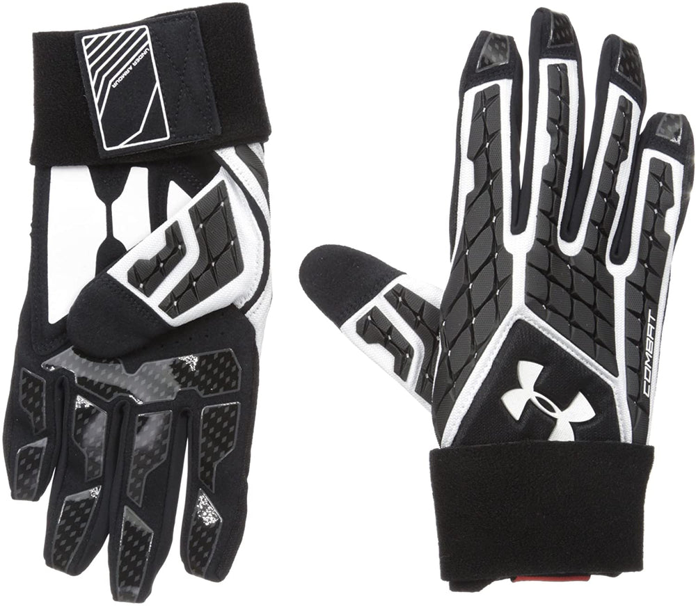 New Under Armour Combat V Football Gloves Extra Large Black/White