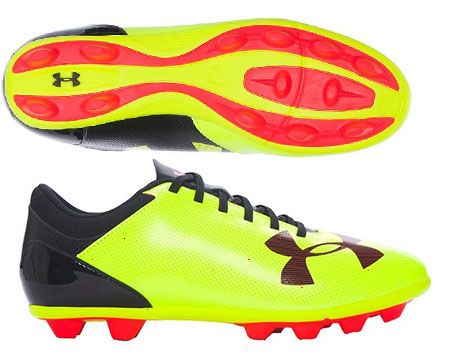 New Under Armour Junior Spotlight DL FG-R Black/Yellow/Red Youth 1.5Y 1272312