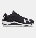 New Under Armour Men's 12 Ignite Low Steel  Baseball Cleats Black/White