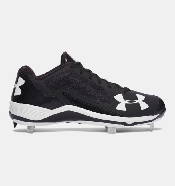 New Other Under Armour Men's 12 Ignite Low Steel  Baseball Cleats Black/White