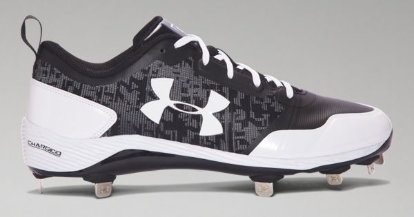 New Under Armour Men's Heather Low ST  Baseball Cleats 11 Mm White/Black