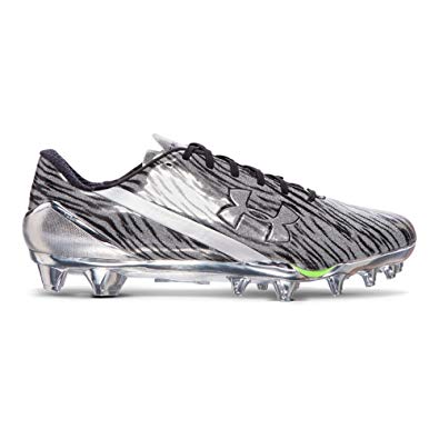 New Under Armour Spotlight Molded Football Cleats Men Size 13.5 Metallic/Silver
