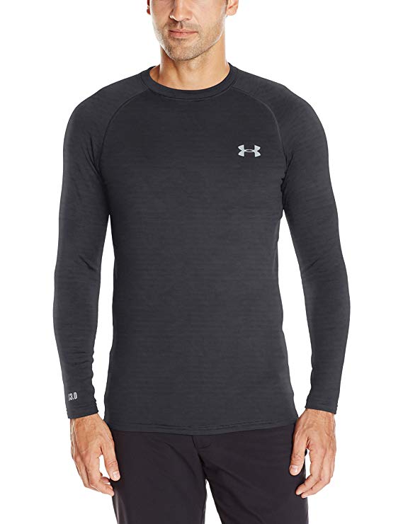 New Under Armour Base 3.0 Crew Shirt 1281081 Adult Men X-Large Black