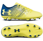 New Under Armour Junior Spotlight DL FG Soccer Cleats Yellow-Blue Youth 5.5Y