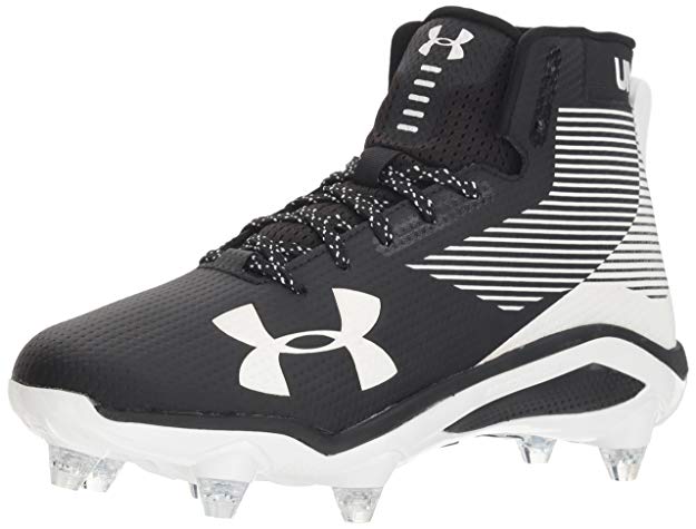 New Under Armour Hammer D Detachable  Football Cleats Blk/Wht Men's 8.5