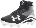 New Under Armour Hammer D Detachable  Football Cleats Blk/Wht Men's 8.5