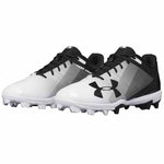 New Under Armour Men's 8 Leadoff Low RM Baseball Molded Cleats Black/White
