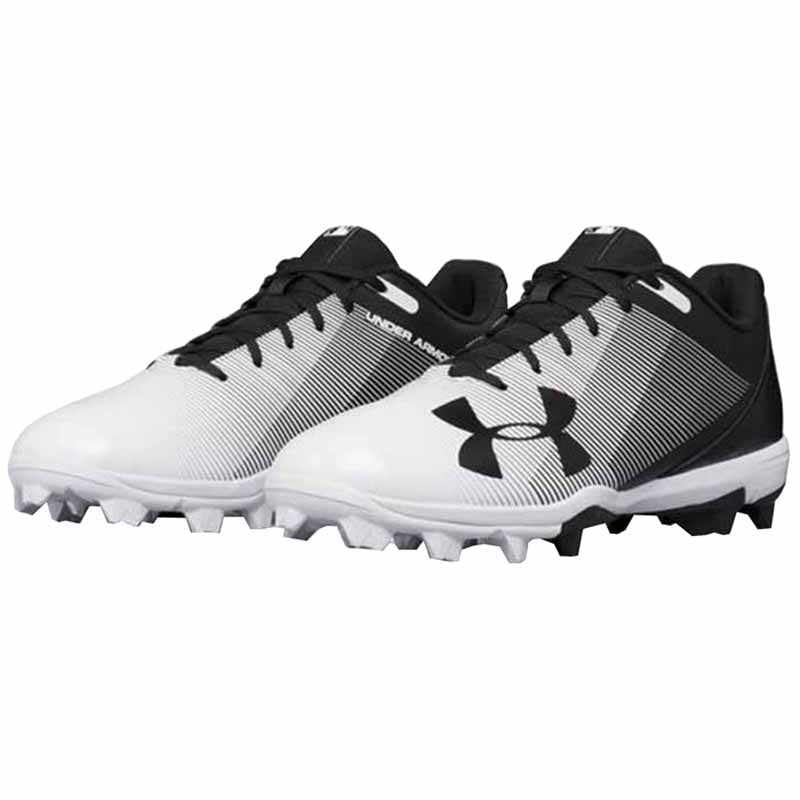 New Under Armour Men's 10.5 Leadoff Low RM Baseball Molded Cleats Black/White