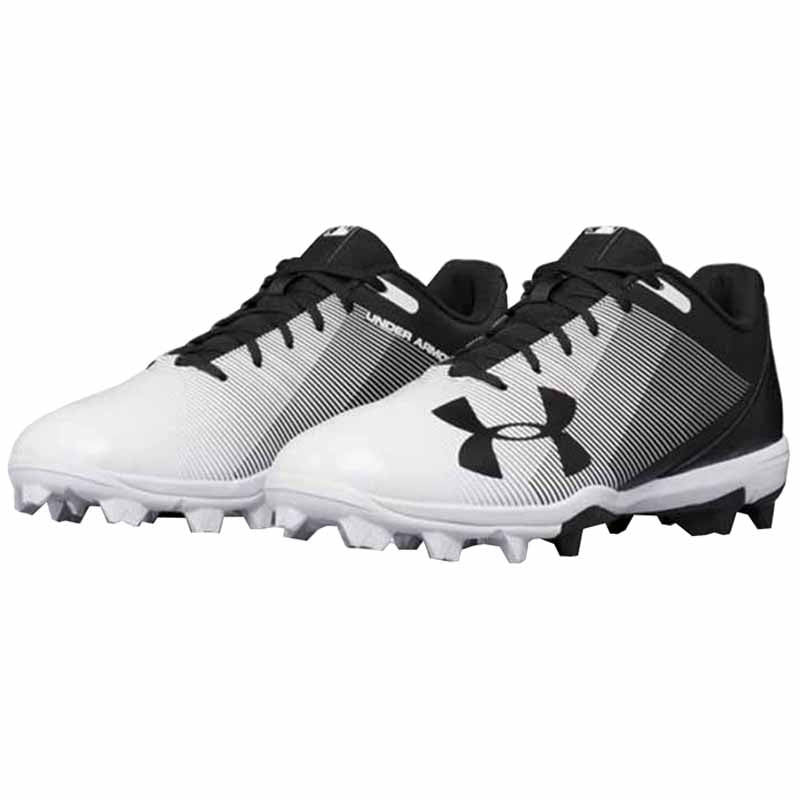 New Under Armour Men's 6.5 Leadoff Low RM Baseball Molded Cleats Black/White
