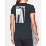 New Under Armour Women's XL Blk Charged Cotton Tri-Blend Freedom Flag T-Shirt