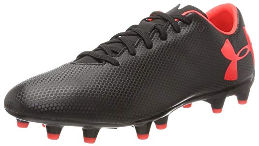 New Under Armour Force 3.0 FG Sz Men 10.5 Black/Red Molded Soccer Cleat