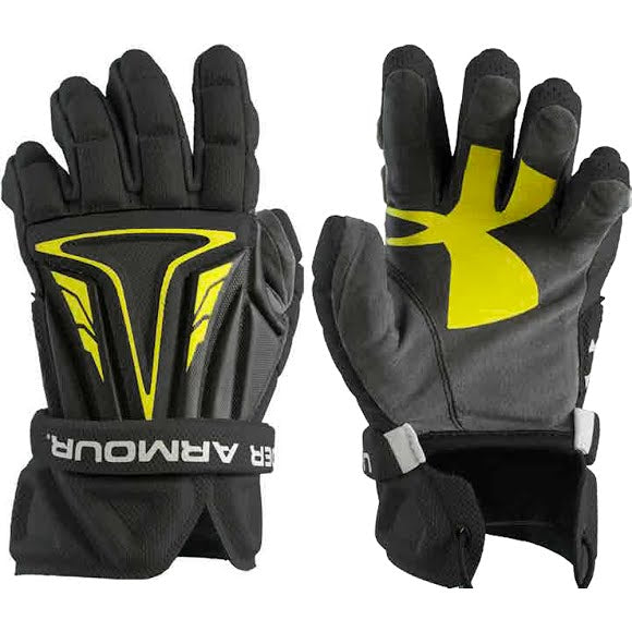 New Under Armour Men's NexGen Lacrosse Gloves Black/Green Small