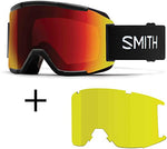 New Smith Squad Snow Goggles Blk w/ ChromaPop Sun Red Mirror/Yellow  Lens Medium