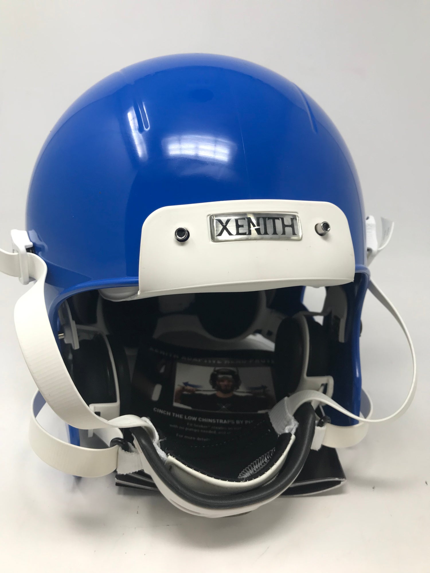 blue football helmet with white 2018 New Xenith X2 Football Helmet Adult Small Royal/White Chin Strap, No F – PremierSports