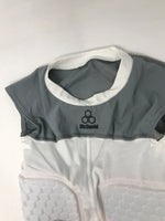 New McDavid 7910T Hexpad Compression Bodyshirt Rib & Spine Youth Medium Wht/Gry