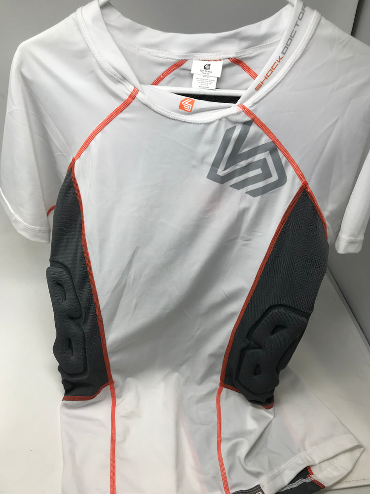 New Shock Doctor Ultra Shockskin 3-Pad Impact Shirt Adult Large White/Gray