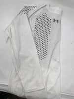 New Under Armour Men's Heatgear 0136 X-Large White/Silver Long Sleeve Shirt
