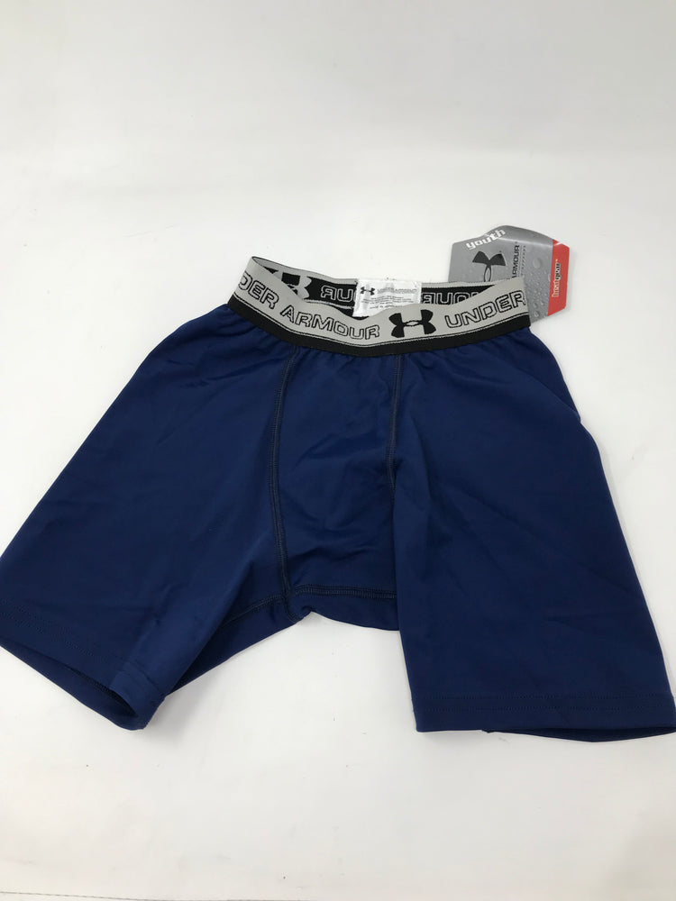 New Under Armour Compression Shorts Youth Large Navy